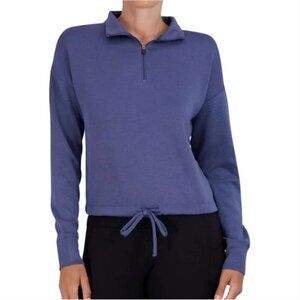 Gaiam Women's Vintage Indigo Hudson Drawstring 1/4 Zip Sweatshirt Size Large